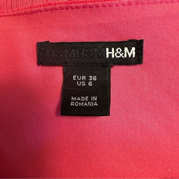 H&M | Women's Pink Shimmer Threads Asymmetrical A-Line Dress Size 6 - Picture 14 of 14